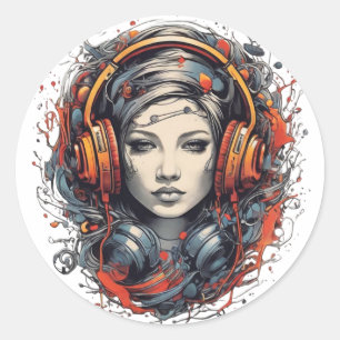 Music Lover Runder Aufkleber