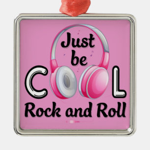 Music Lover Sei Cool Rock and Roll Ornament Aus Metall