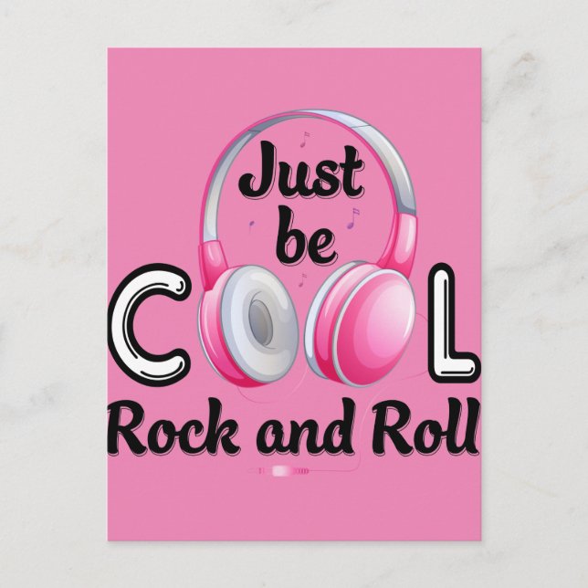 Music Lover Sei Cool Rock and Roll Postkarte (Vorderseite)