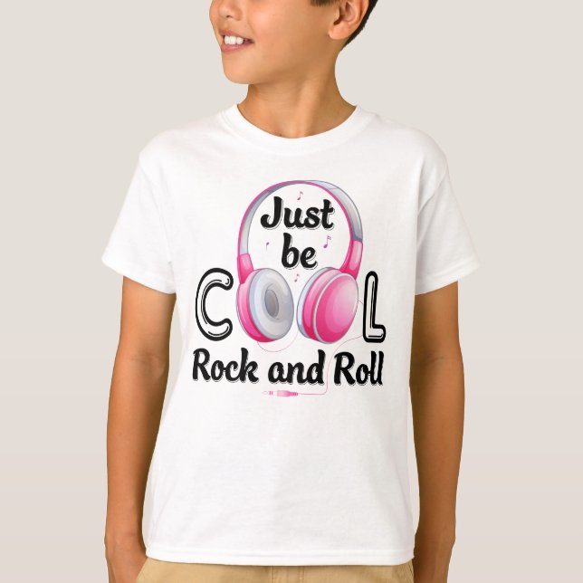 Music Lover Sei Cool Rock and Roll T-Shirt (Vorderseite)