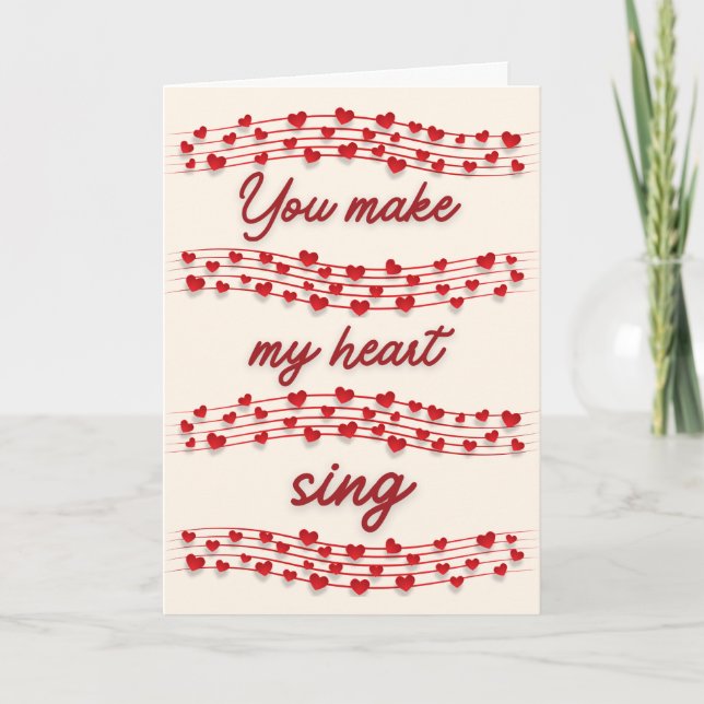 Music Lover Valentine Card Karte (Vorderseite)