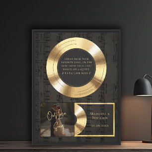 Music Lover Wedding Jubiläum Gold LP Foto Leinwanddruck