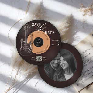 Music Lover Wedding Save the Date Vintag Earth QR