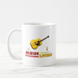 Music Lovers Acoustic Guitar Word Art Kaffee Tasse
