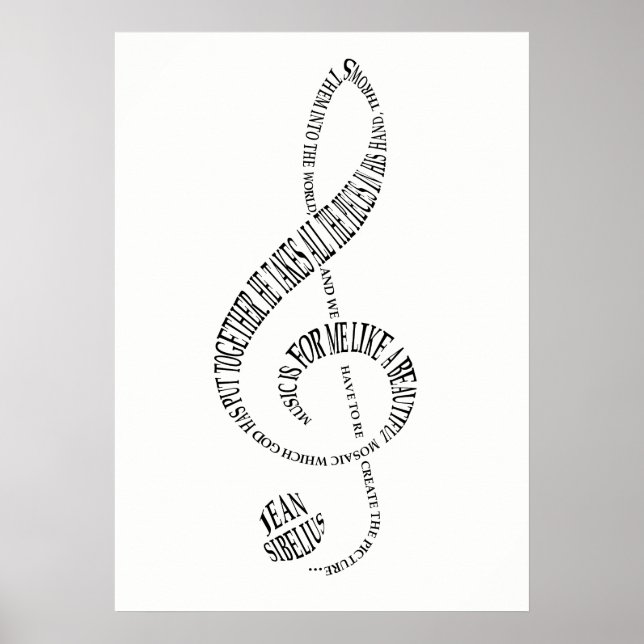 Music Lovers Gift Poster - Treble Clevere Word Kun (Vorne)