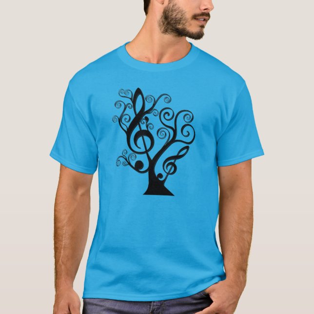 Music Lovers Treble Clef Tree Men's T - Shirt (Vorderseite)