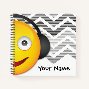 Music Mania Face Emoji Notizbuch