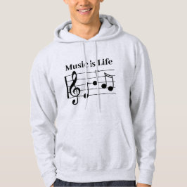 Music Mashup Music is Life Ash color hoodie