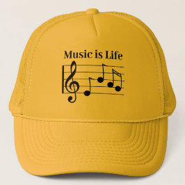 Music Mashup music is life Yellow Truckrucker hat Truckerkappe