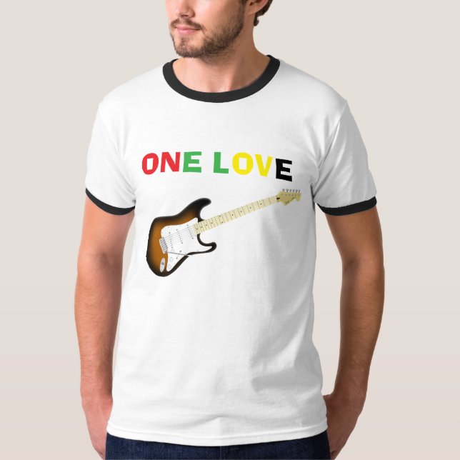 Music Mashup One Liebe Retro T-Shirt (Vorderseite)