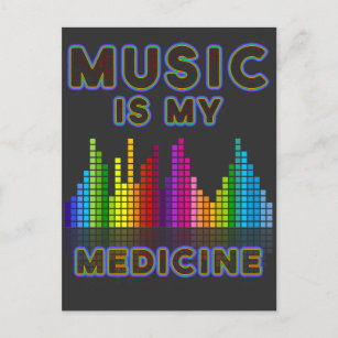 Music Medicine Colorful Equalizer DJ Bass Lover Postkarte