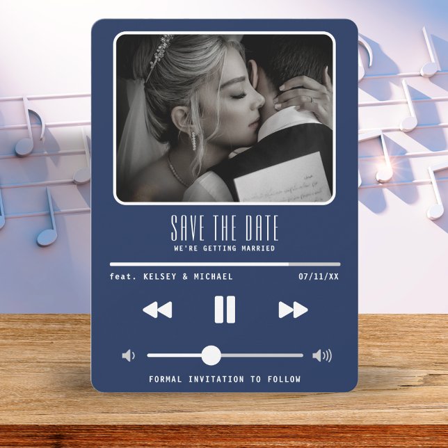 Music MP3 Player Wedding Dark Blue Save The Date (Music MP3 Player Wedding Dark Blue Save The Date
)