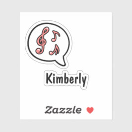 Music Music Notes Speech Bubble Comic Custom Aufkleber
