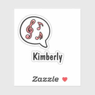 Music Music Notes Speech Bubble Comic Custom Aufkleber