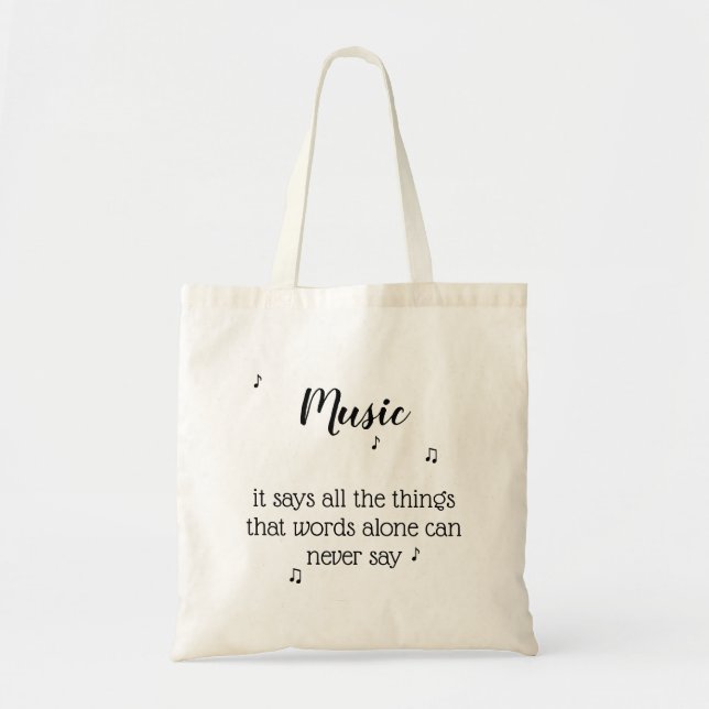 Music Musical Note Words Quote Tragetasche (Vorne)