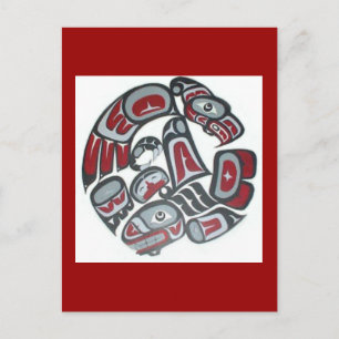 Music Native American Tribal Totem Postkarte