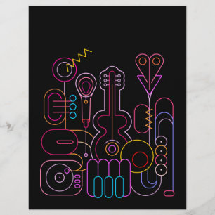 Music Neon Colors Design Briefbogen