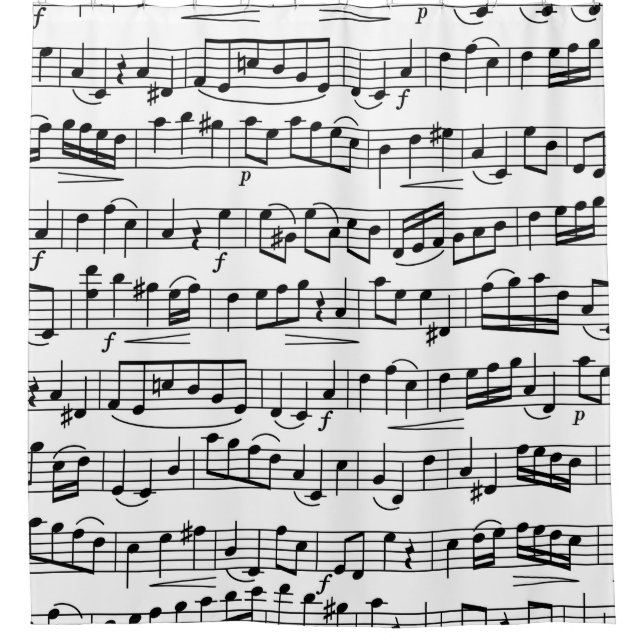 Music Note Design Duschvorhang (Vorderseite)