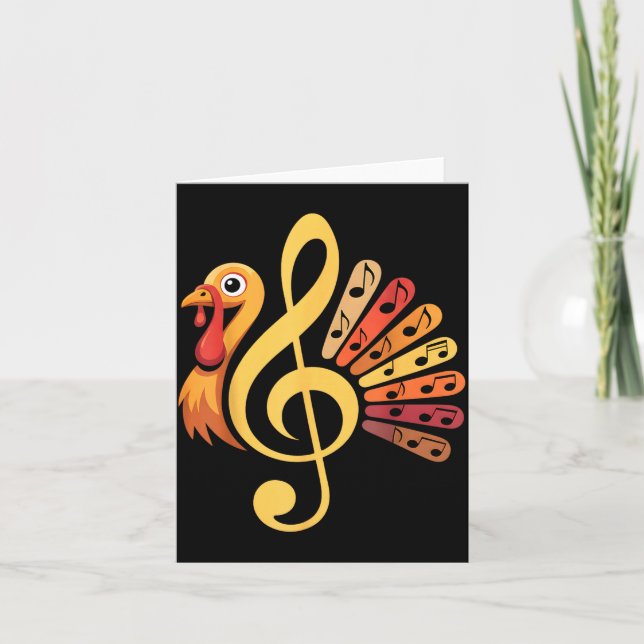 Music Note Symbol Turkey Teacher Fall Thanksgiving Karte (Vorderseite)