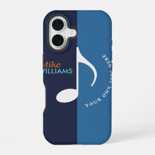 music note ~ two tones of blue cool iPhone 16 hülle