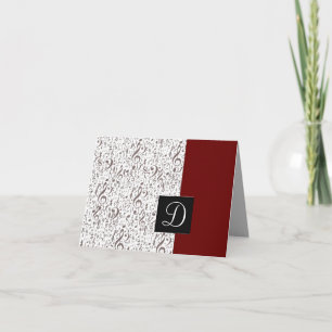 Music Notes Card with Monogram