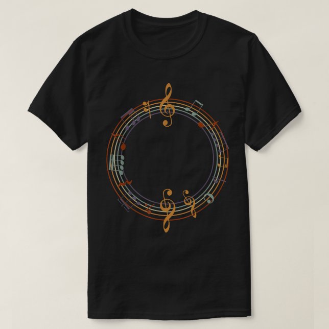 Music Notes Heartbeat For Music Lover 1896 T-Shirt (Design vorne)