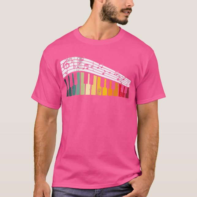 Music Notes Keyboards Piano T-Shirt (Vorderseite)