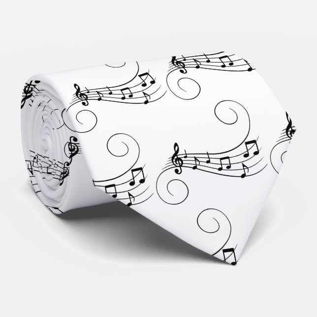 Music Notes  Neck Tie Krawatte (Gerollt)