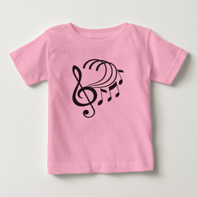 Music Notes Ruffle Tutu Baby T-shirt (Vorderseite)
