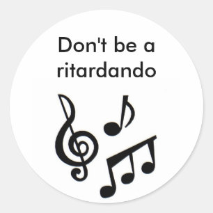 music_notes, sind nicht ritardando runder aufkleber