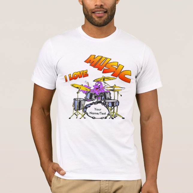 Music Octopus Individualisierbarer T - Shirt von M (Vorderseite)