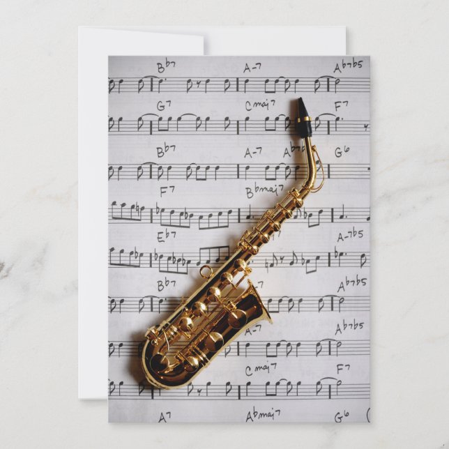 Music Party Saxophone Jazz Individuelle Einladung (Vorderseite)