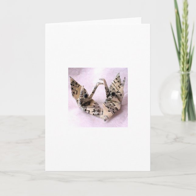 Music Peace Cranes Feiertagskarte (Vorderseite)