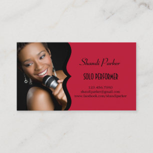 Music Performer Elegantes Foto Business Card Visitenkarte