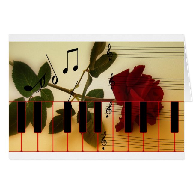 Music Piano Keys Notes Teacher Roses Instruments (Vorderseite (Horizontal))