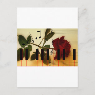 Music Piano Rose Noten Lehrer Instrumente Postkarte