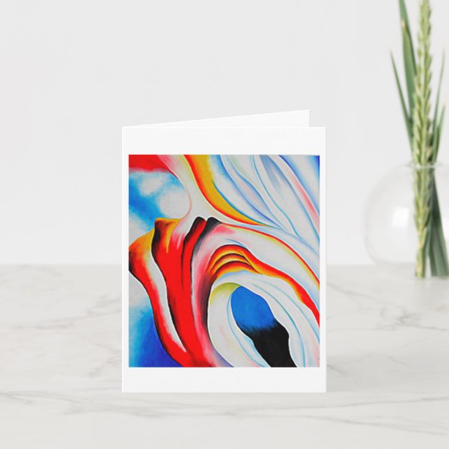 Music Pink and Blue, Georgia O'Keeffe, Fine Art Karte (Vorderseite)