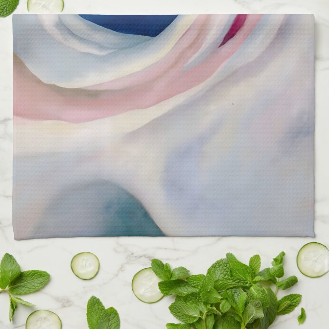 Music Pink and Blue von O'Keeffe Geschirrtuch (Gefaltet)