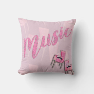Music Pink Retro Kissen