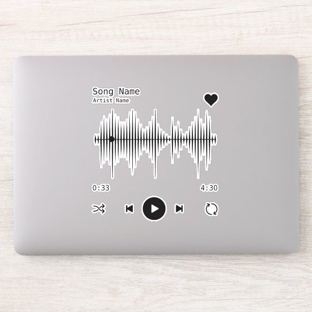 Music Player Artist and Song Personalized Aufkleber (Computer)