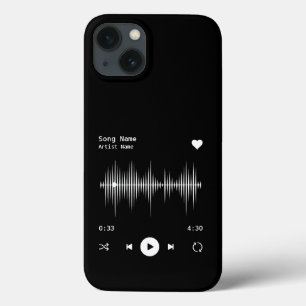 Music Player Artist und Song Personalisiert Black Case-Mate iPhone Hülle