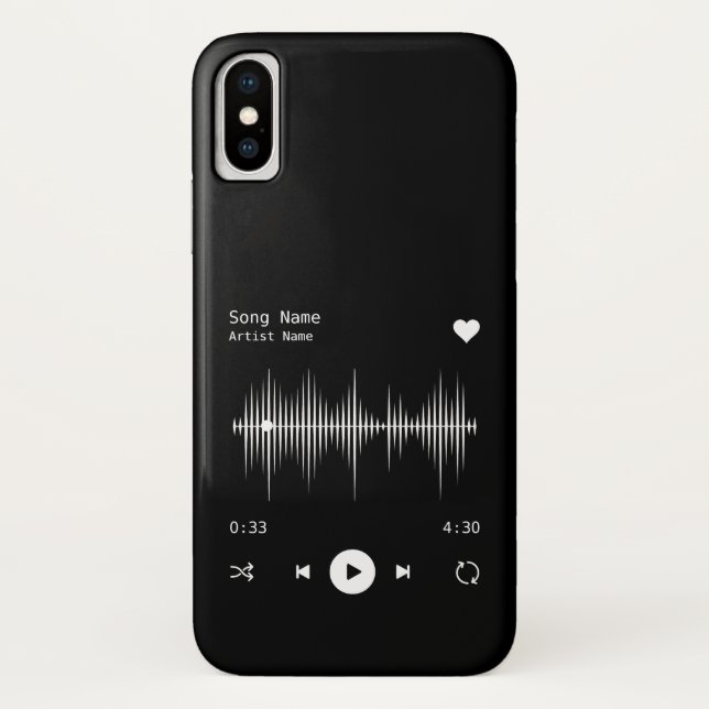 Music Player Artist und Song Personalisiert Black Case-Mate iPhone Hülle (Rückseite)