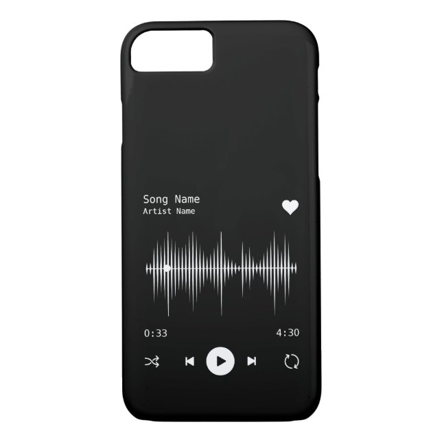 Music Player Artist und Song Personalisiert Black Case-Mate iPhone Hülle (Rückseite)