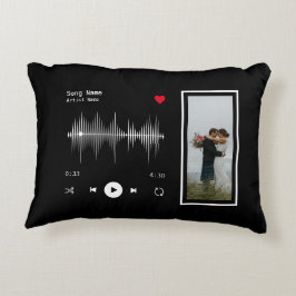 Music Player Artist und Song Personalisiert Black Dekokissen