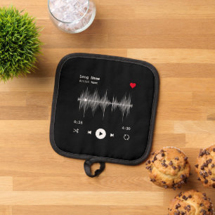 Music Player Artist und Song Personalisiert Black Topflappen