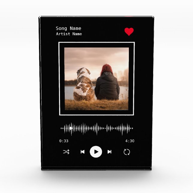 Music Player Artist und Song Personalisiertes Foto (Vorderseite)