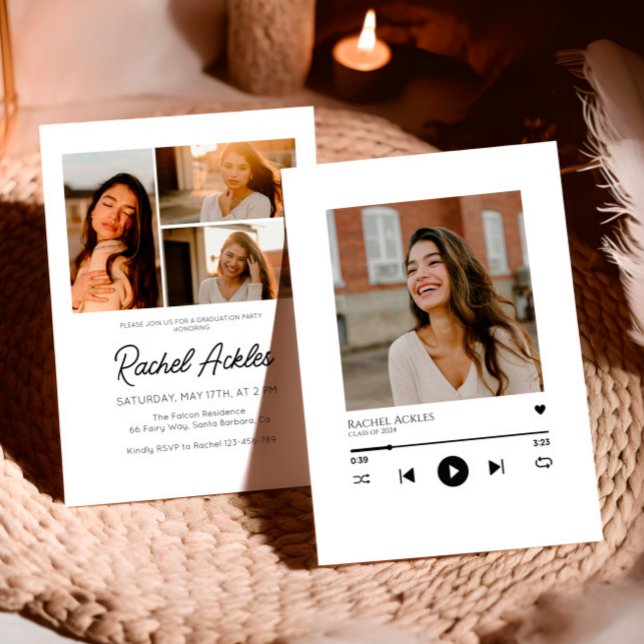 Music Player Graduation Party Einladung, Foto Grad Einladung (Von Creator hochgeladen)
