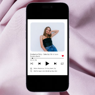Music Player Song Modernes Foto Abschluss 2024 Einladung