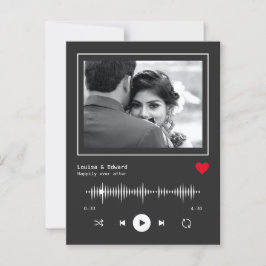 Music Player Wedding Verlobung Postkarte