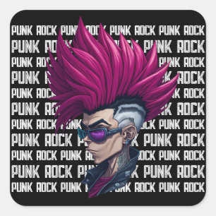 Music Punk Rock und Roll New Wave Band Cool Gig Quadratischer Aufkleber
